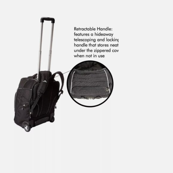 LAPTOP BACKPACK HIGH SIERRA with HANDLE Travel Luggage wheel Roller 20"x 13" - Picture 8 of 11